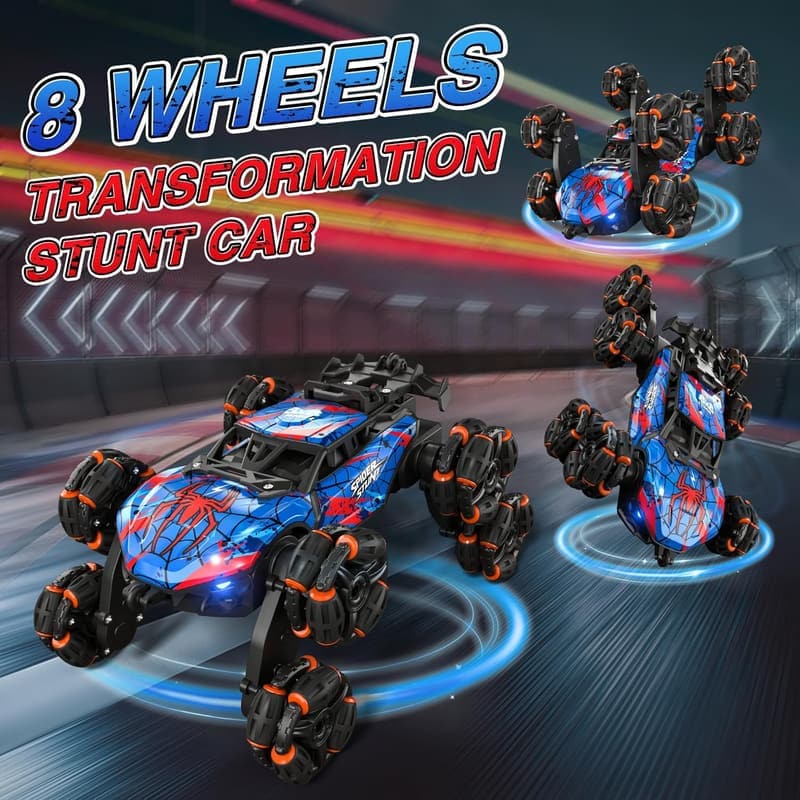 Gesture-Sensing RC Stunt Car with Lights and Music for Kids