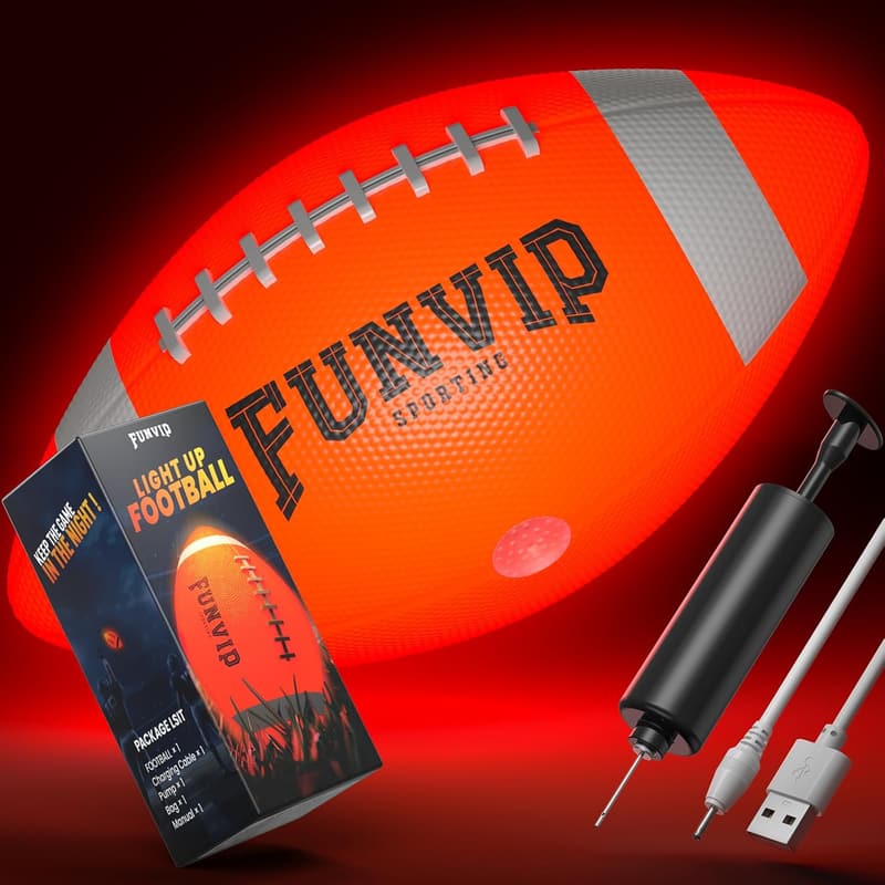 Rechargeable Glow in the Dark Football - Size 6 Easter Gift for Kids