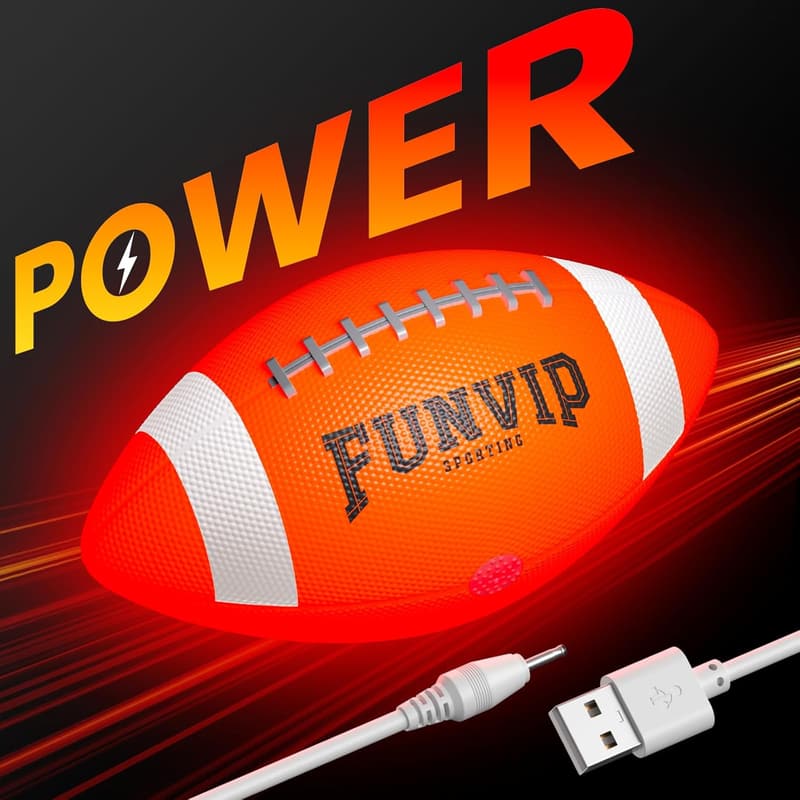 Rechargeable Glow in the Dark Football - Size 6 Easter Gift for Kids