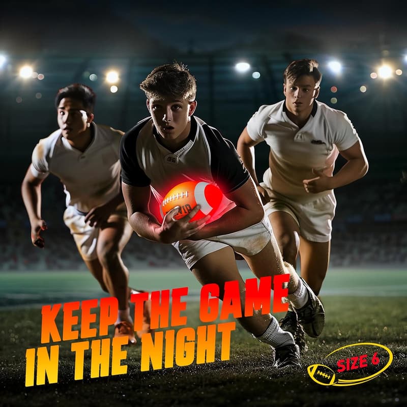 Rechargeable Glow in the Dark Football - Size 6 Easter Gift for Kids