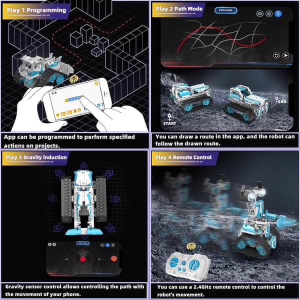 5-in-1 Programmable STEM Robot Kit for Kids Ages 8-14