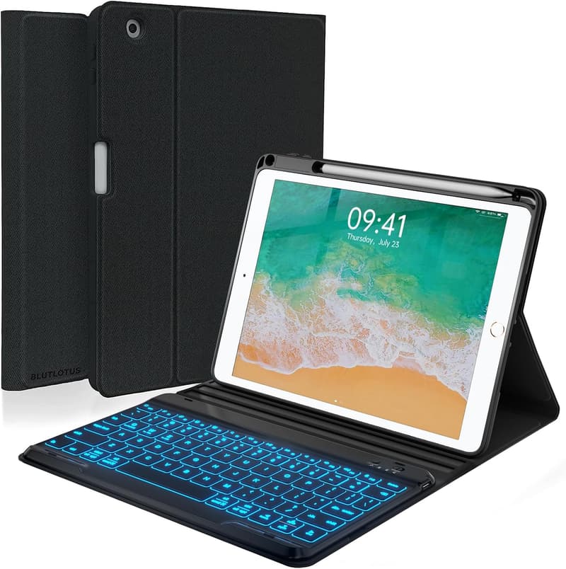 iPad 5th/6th Gen Case with Detachable Backlit Keyboard