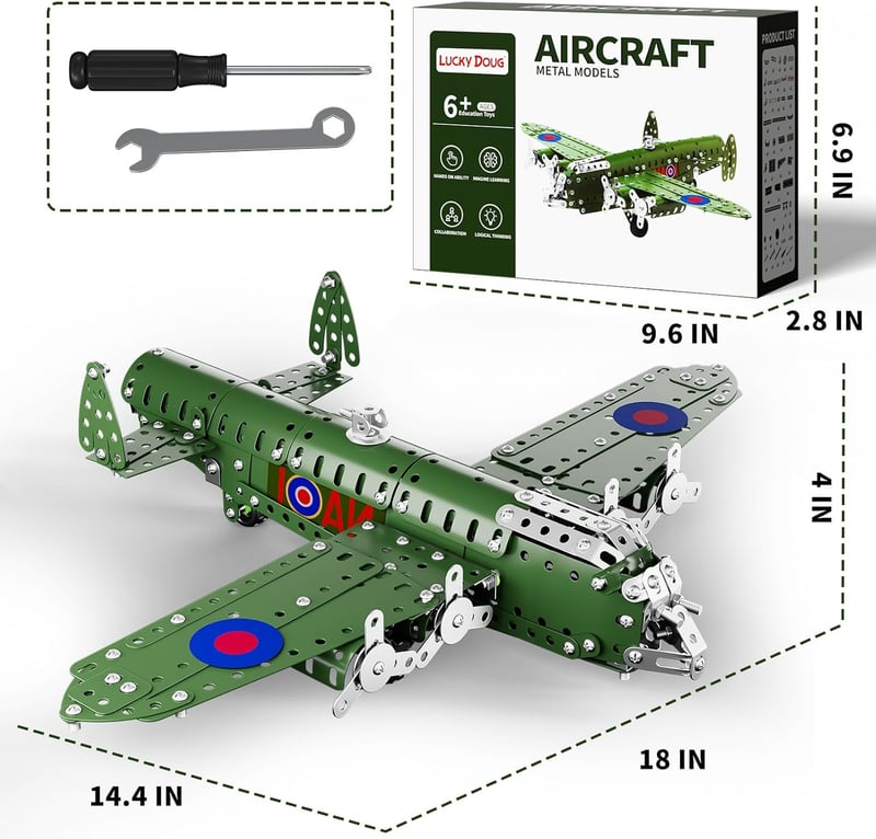 STEM Building Airplane Set - 389 Pieces Educational Kit for Kids 8-12