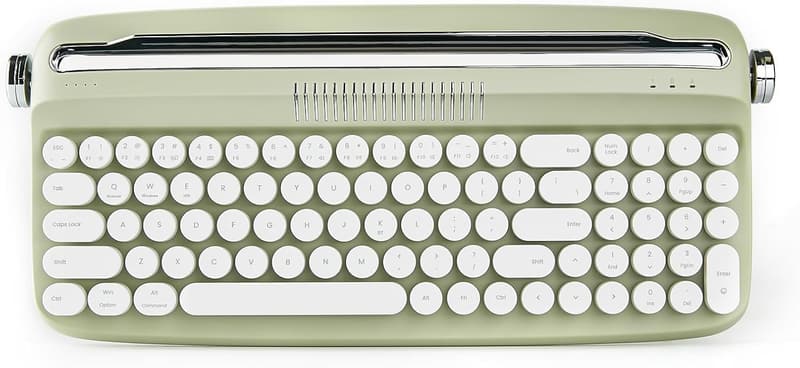 Retro Typewriter Wireless Keyboard with Stand, USB-C/Bluetooth