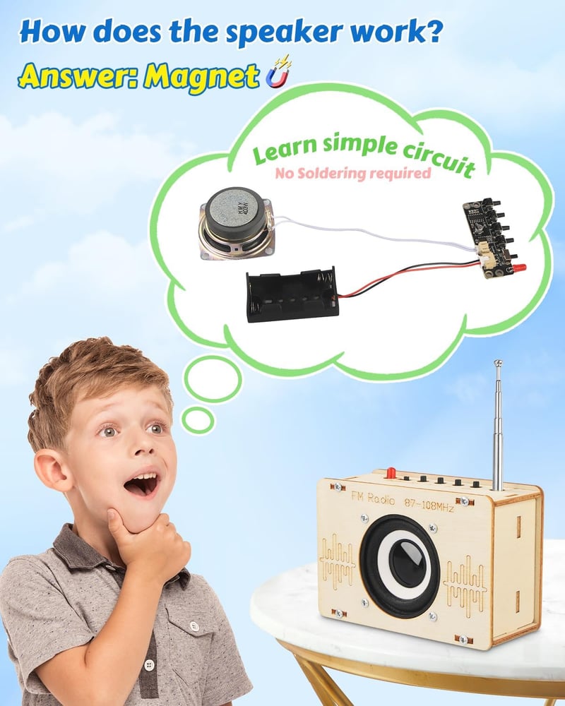 DIY FM Radio Science Kit for Kids 8-14, STEM Engineering Project