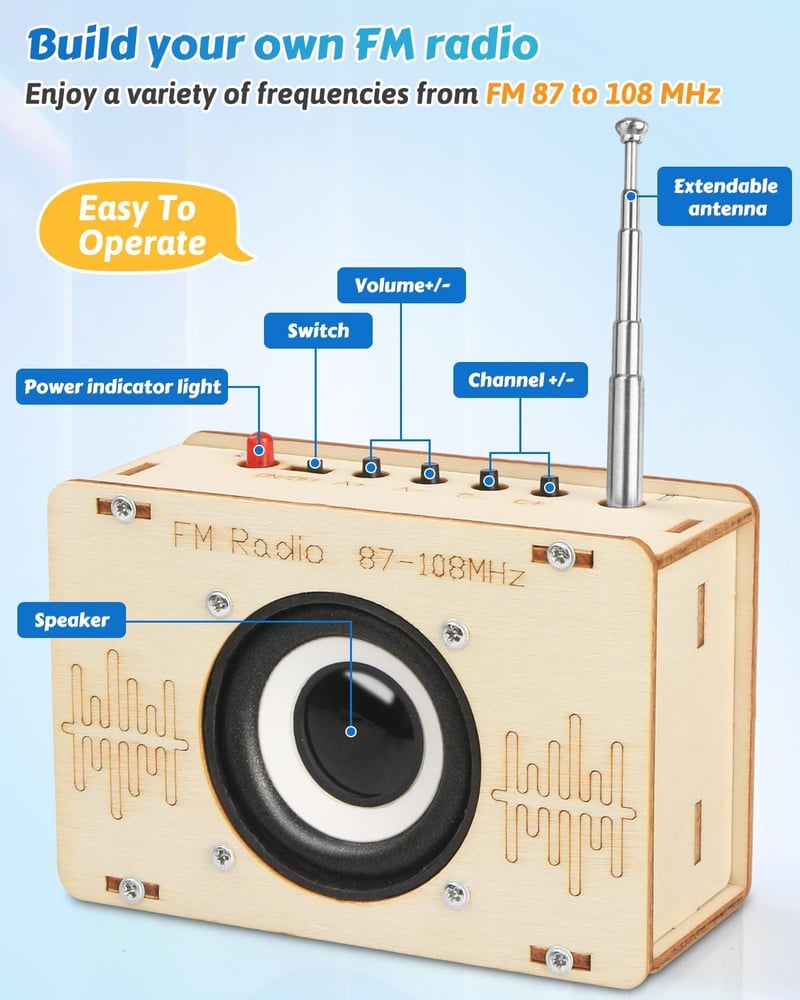 DIY FM Radio Science Kit for Kids 8-14, STEM Engineering Project