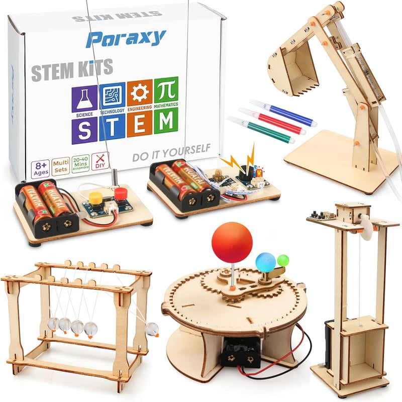 STEM Science Kits for Kids Age 8-12 - 5 Set Building Projects