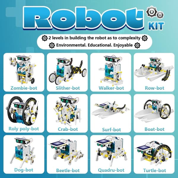 STEM Solar Robot Building Kit for Kids Age 8-12