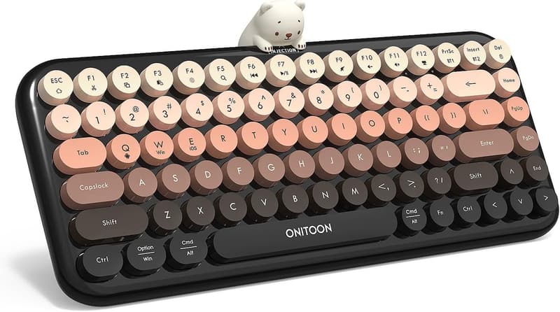 Multi-Device Retro Typewriter Keyboard with Colorful Keycaps