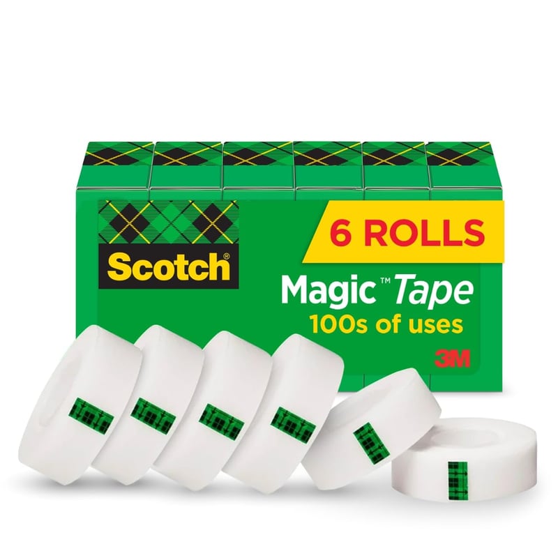 Invisible Scotch Magic Tape, 6 Rolls, 3/4 x 1000 Inches