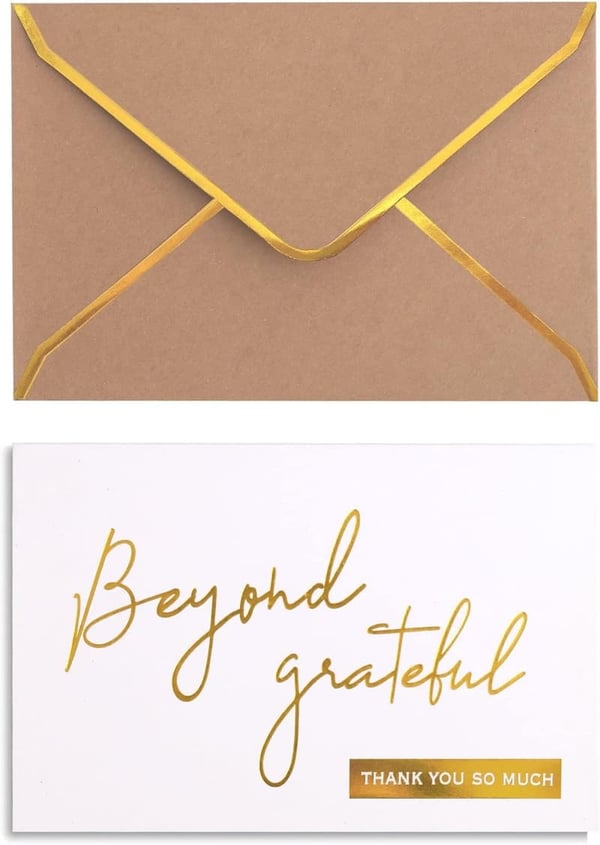 Thank You Cards with Gold Foil - Set of 36, 4x6 Inches