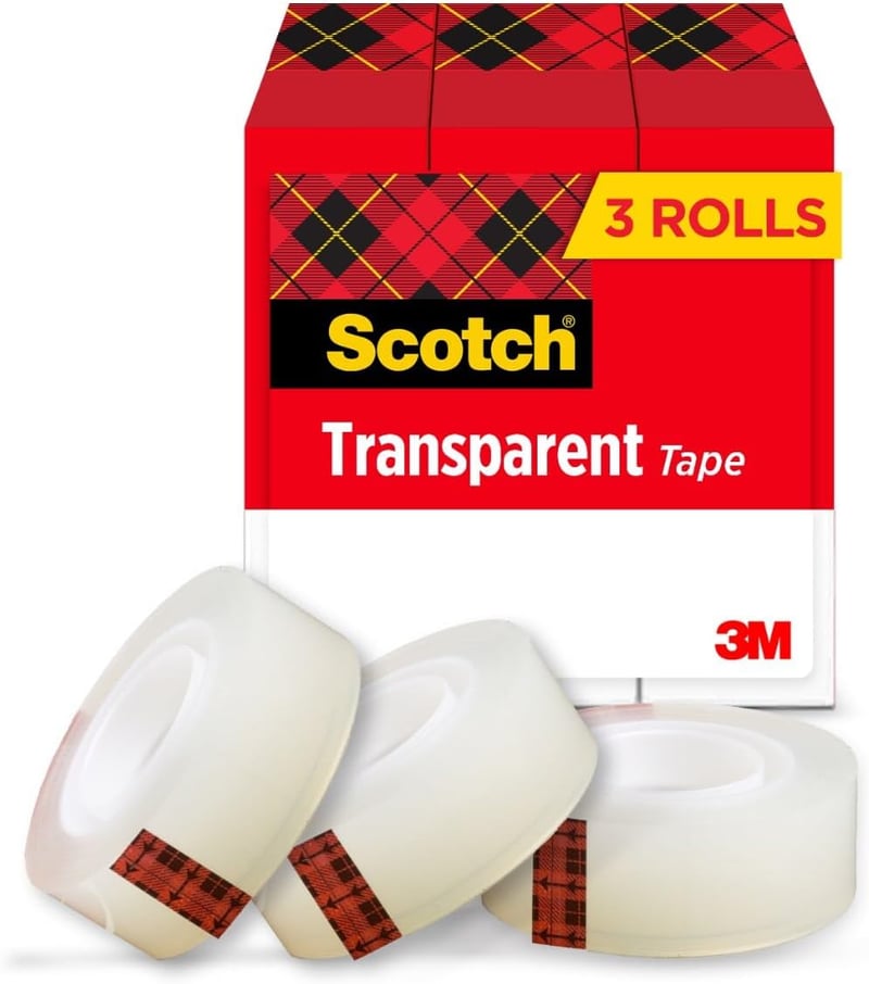 Scotch Transparent Tape - 3/4 in x 1000 in, 3-Pack