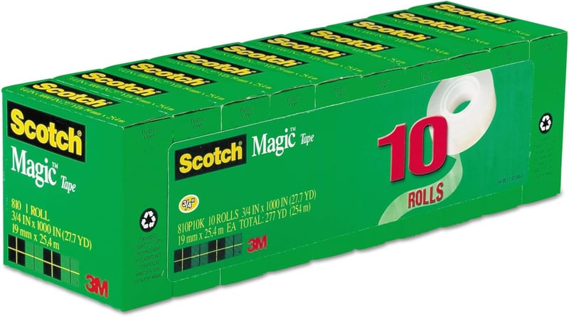 Scotch Magic Tape 810P10K, 10-Pack Invisible Matte Finish