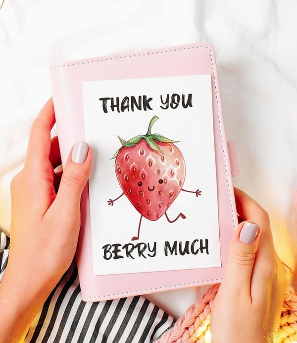 Funny Thank You Cards Bulk Set with Envelopes & Stickers