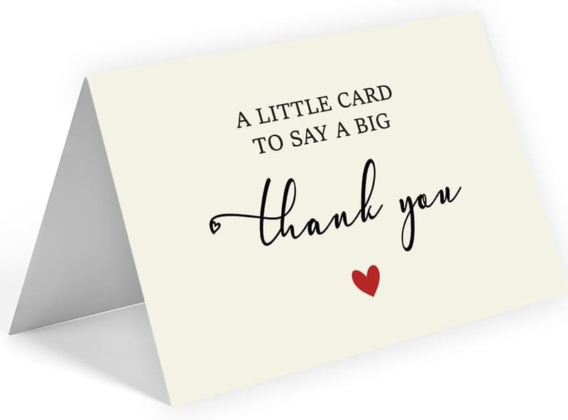 Thank You Cards 25-Pack with Envelopes for Baby Shower & Weddings