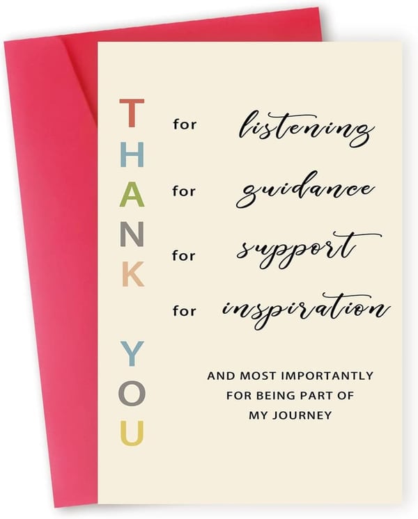 Unique Thank You Card for Teachers and Mentors