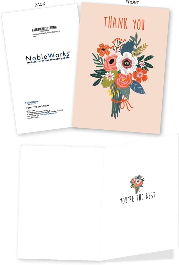 Thank You Greeting Cards Assortment Pack of 3 with Envelopes
