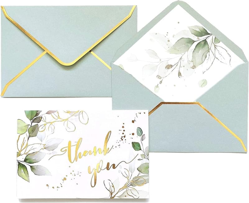 Wedding Thank You Cards - 36pk Heavy Duty Greenery 4x6