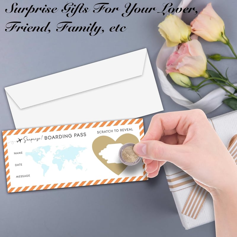 Destination Wedding Boarding Pass Save the Date Scratch-Off Card