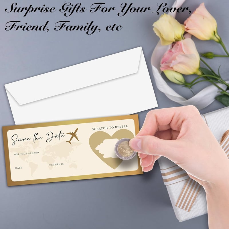 Golden Destination Wedding Save the Date Card with Envelope