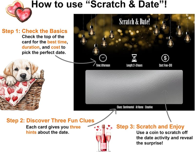 Date Night Scratch Off Cards - 40 Romantic Ideas for Couples