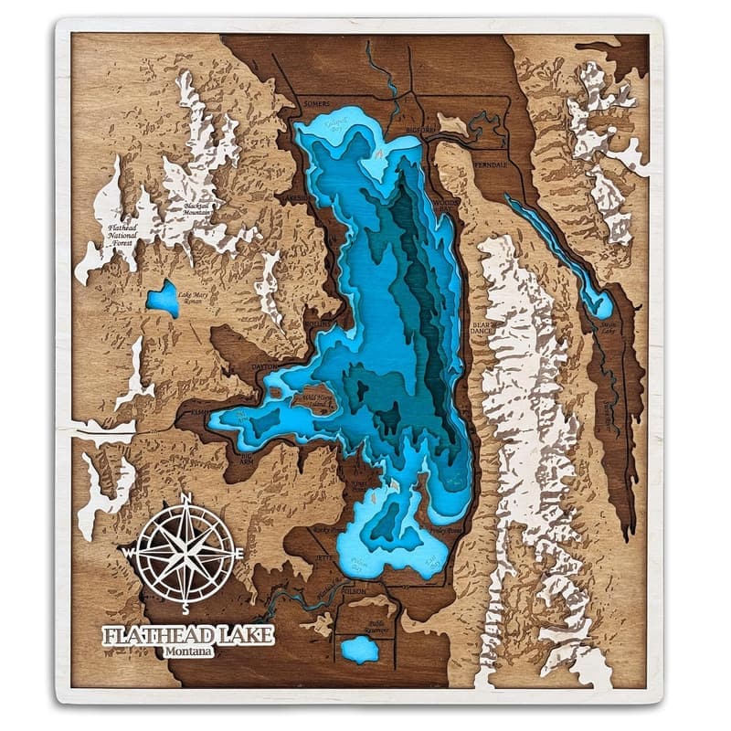 5th Anniversary Custom Lake Map Wall Art