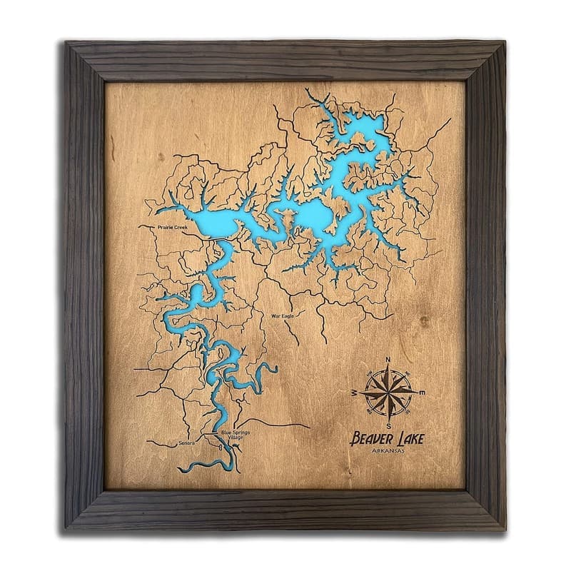 5th Anniversary Custom Lake Map Wall Art