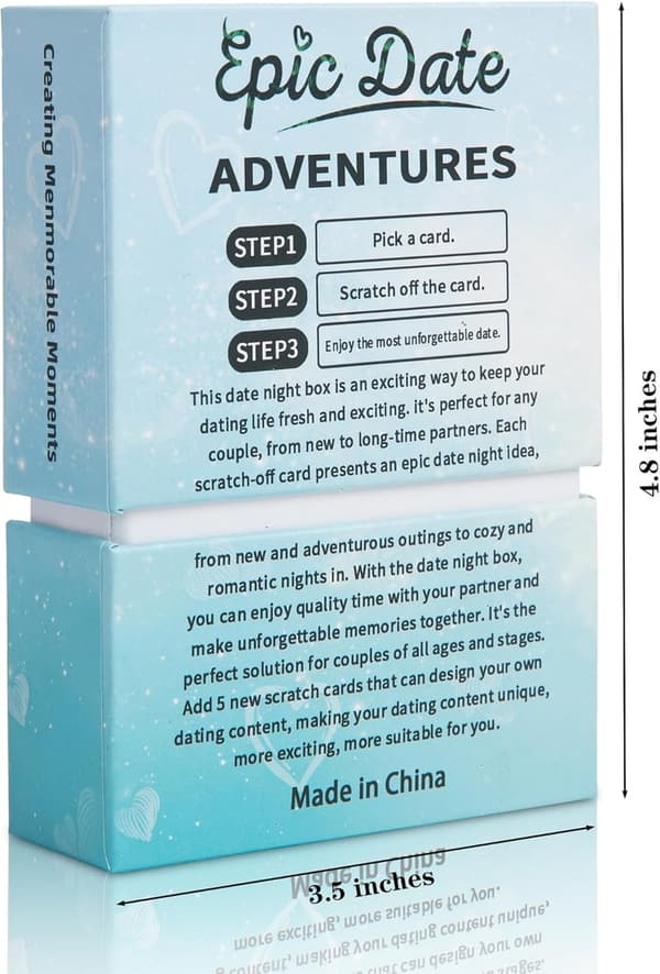Adventurous Date Night Scratch Off Card Game for Couples
