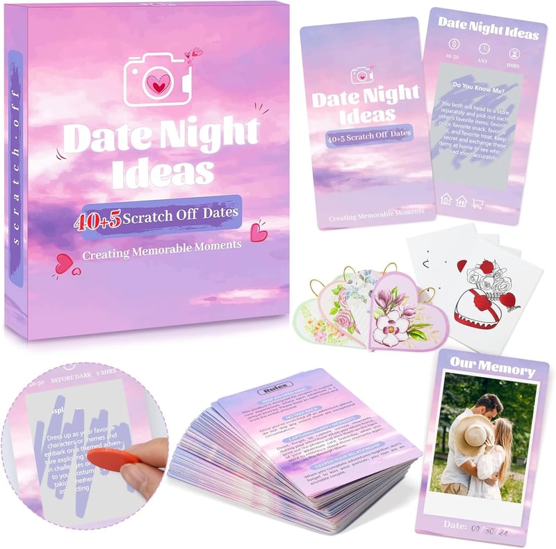 Date Night Ideas Scratch Off Cards for Couples – Fun Gift Set