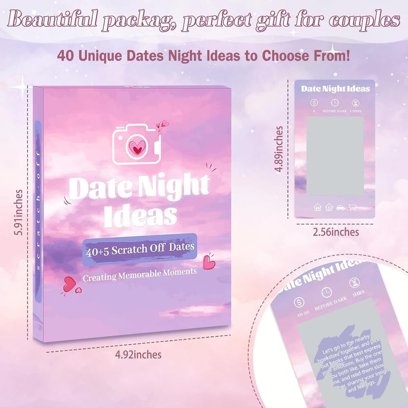 Date Night Ideas Scratch Off Cards for Couples – Fun Gift Set