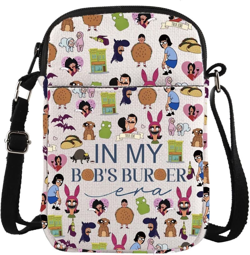 Burger Cartoon Crossbody Bag for Bob Fans