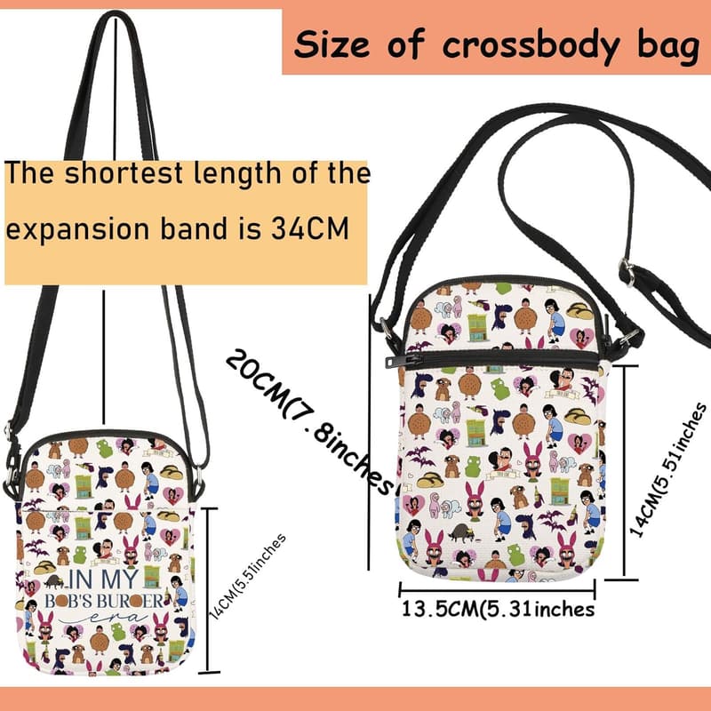 Burger Cartoon Crossbody Bag for Bob Fans