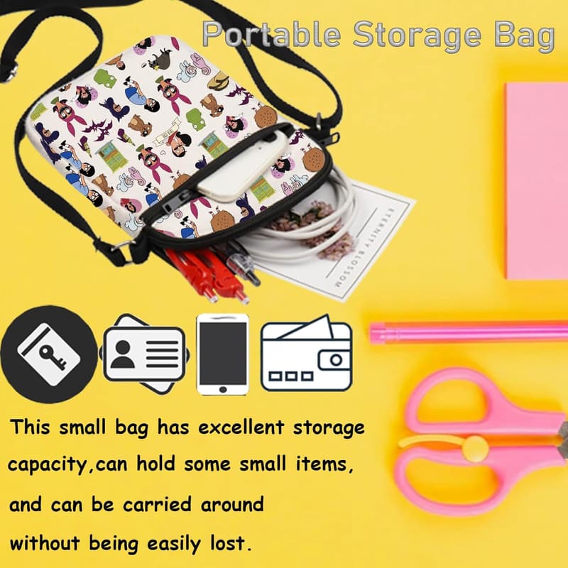 Burger Cartoon Crossbody Bag for Bob Fans