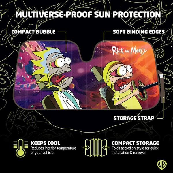 Rick and Morty Accordion Sunshade for Car Windshield
