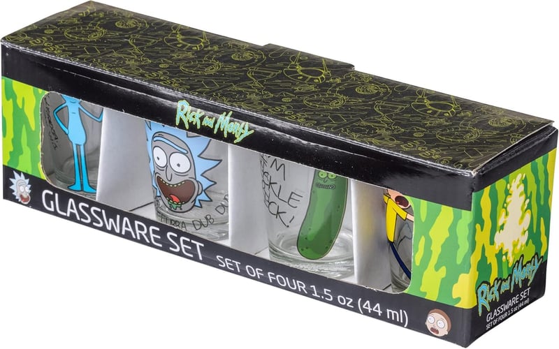Rick and Morty Mini Glass Set - 4-Pack, 1.5 Ounce