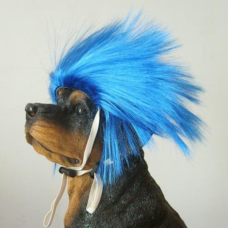 Dog Wig - Blue Short High-Temperature Wire