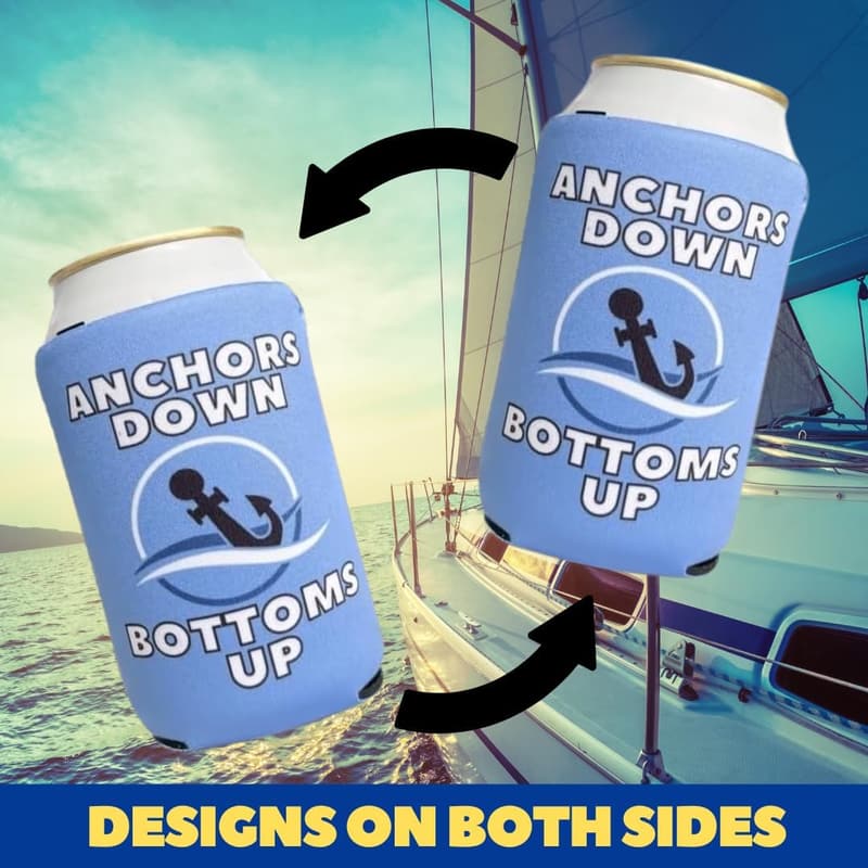 Boating-Themed Neoprene Coozies Gift Set for Sailors – 6 Pack