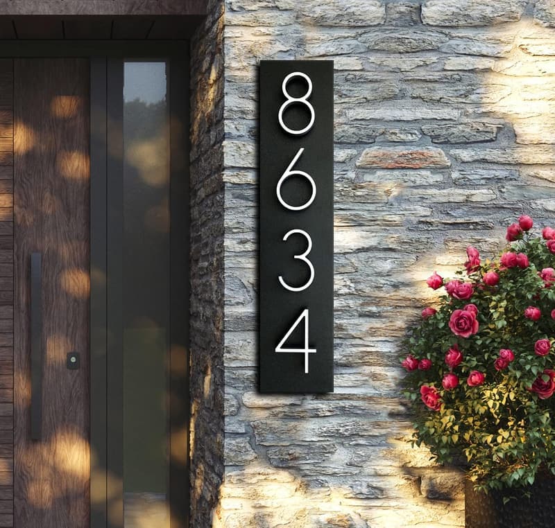 Personalized Modern House Numbers - Vertical & Horizontal Address Plaques