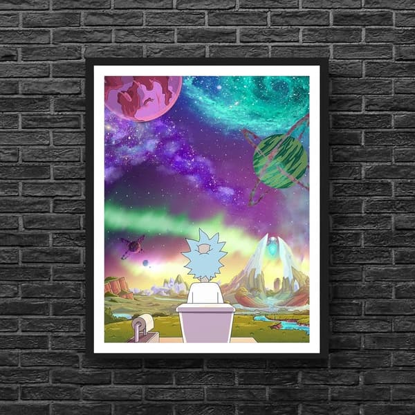 Rick Sanchez Poop Poster - Fun Bathroom Decor