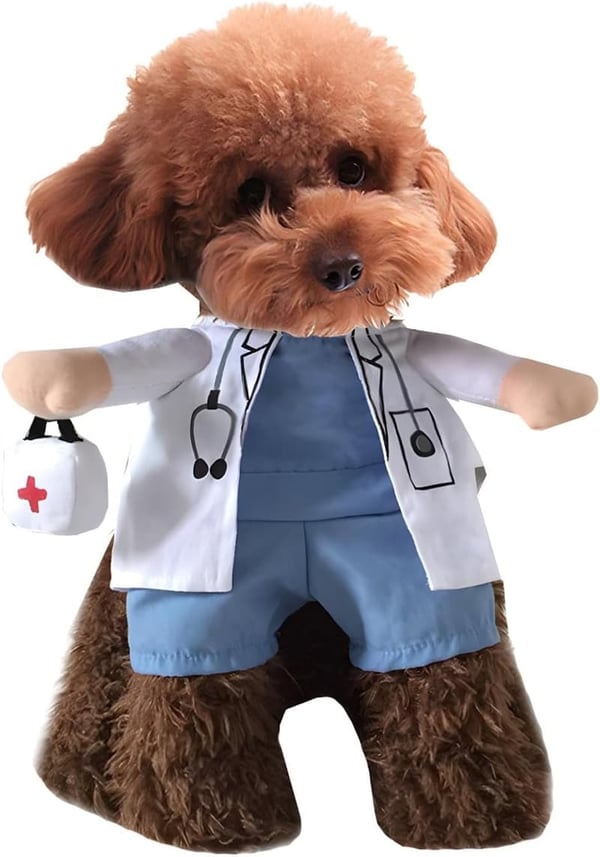 Pet Doctor Costume for Dogs and Cats - Halloween Outfit (M)