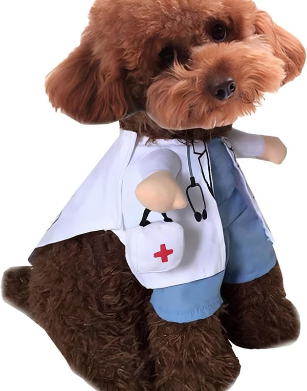 Pet Doctor Costume for Dogs and Cats - Halloween Outfit (M)