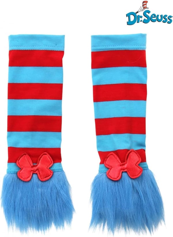 Thing 1 & Thing 2 Striped Glovettes with Fuzzy Blue Fur