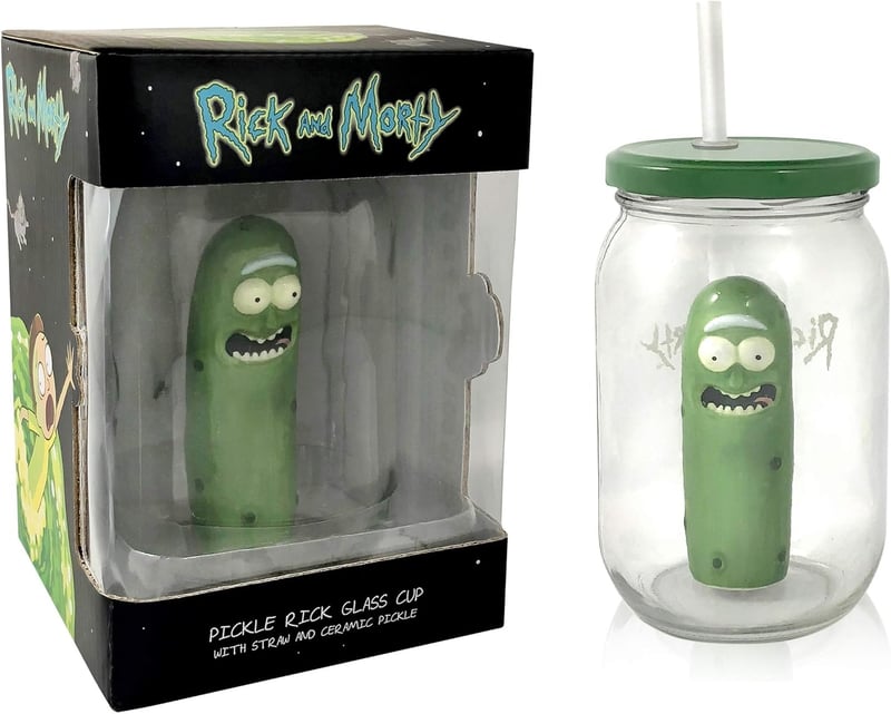 Exclusive Pickle Rick Mason Jar Glass for Rick and Morty Fans