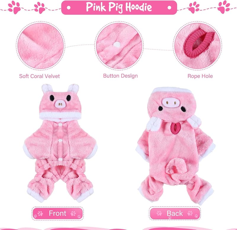 Halloween Dog and Cat Costume Set - Pink Pig & Dinosaur Outfits