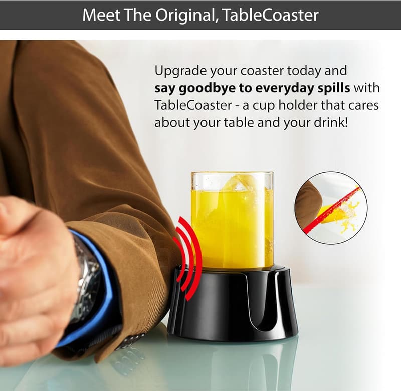Anti-Spill Table Coaster - Jet Black Drink Holder