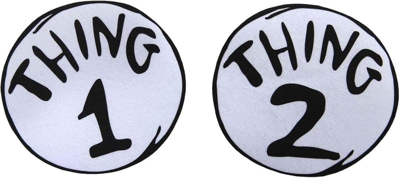 Thing 1 & Thing 2 Iron-On Patch Set for Kids & Adults