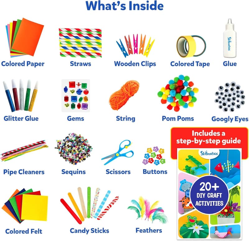 Ultimate Art & Craft Activity Kit - 2000+ DIY Supplies for Kids