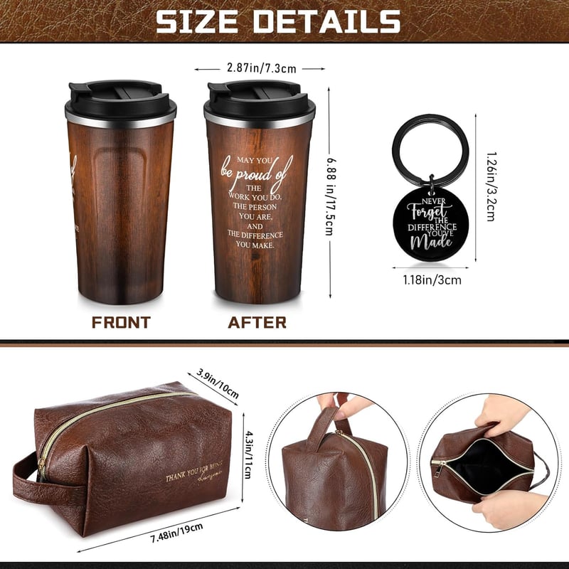 Father's Day Gift Set: 20oz Stainless Steel Tumbler & Keychain