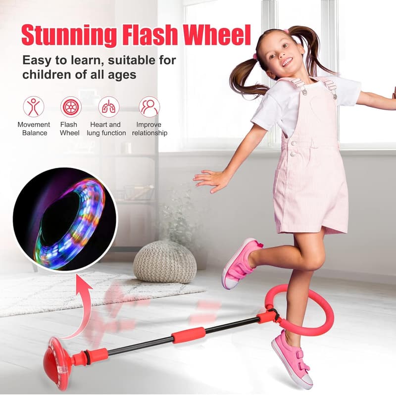 Foldable Flash Wheel Skip Ball for Kids Ages 5-10 - Outdoor Toy