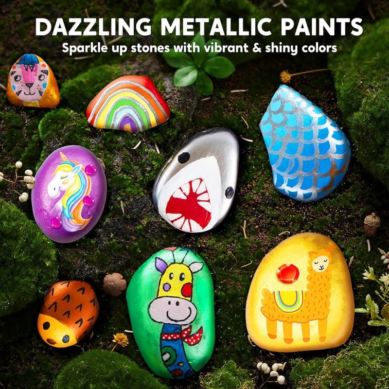 Kids' Rock Painting Kit - DIY Arts & Crafts for Ages 6-12
